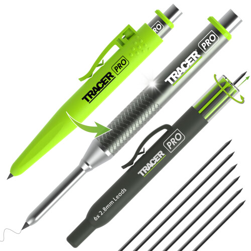 Tracer Pro Aluminium Deep Hole Construction Pencil Kit – 6 Leads