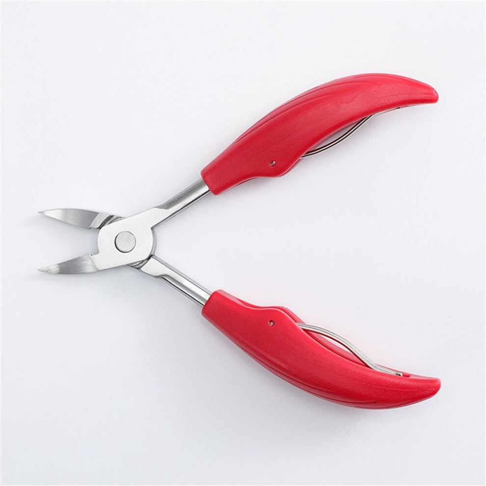 Red Cuticle Scissors And Toenail Clippers With Ergonomic Handle, Precision Blades For Nail Care