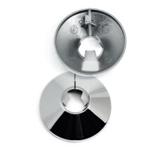 Chrome Pipe Collars - 15mm Radiator Pipe Hole Collars, Pack of 2 Snap On Chrome-