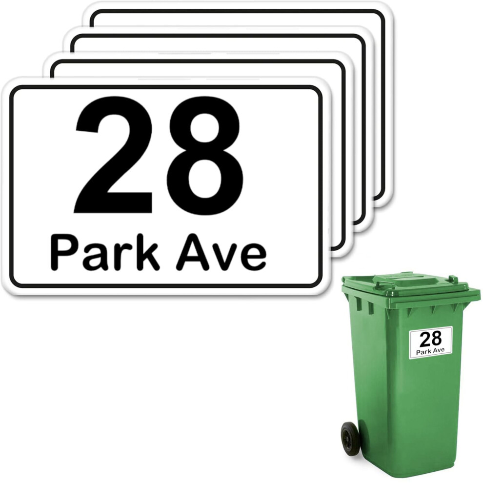4 X Personalised Wheelie Bin Dustbin Sticker With House Number And Street N 5079870929488