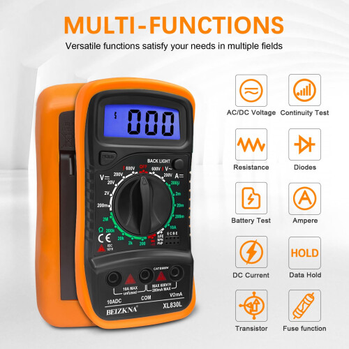 Digital Multimeter Voltmeter Battery Multi Tester Voltage Ohmmeter AC DC Vo 1