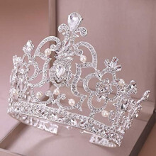 Crystal Crown Bridal Tiara with Handcrafted Crystals for Wedding and Royal Women Events