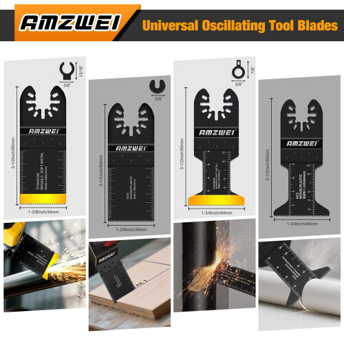 50PCS Titanium Multi Tool Blades,Universal Oscillating Multitool Blades for Wood Plastics Metal Cutting,Quick Release Oscillating Tool Accessories Co 2