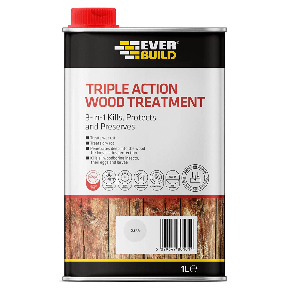 Everbuild Triple Action (Kills, Protects And Preserves) Wood Treatment – Lasting