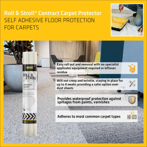 Everbuild Roll and Stroll Contract Carpet Protector – Self-Adhesive – Easy to Ro 2