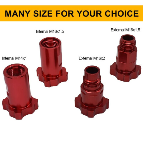 Paint Spray Gun Adapter with Quick Threaded Installation, Universal Connector for Disposable Cups M16x1.5 Red 2