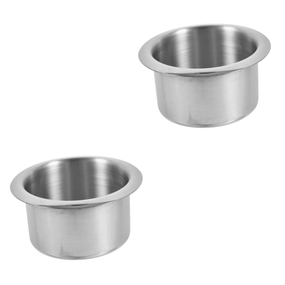 2Pcs Stainless Steel Cup Holder Insert Spillresistant Replacement For Rv Sofa Boat And Table Use 9455672931557