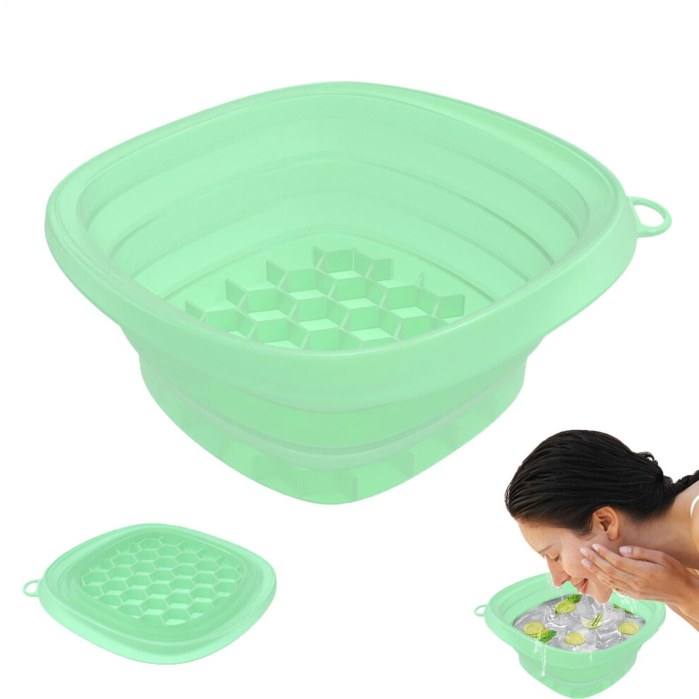 Foldable Ice Basin Silicone Face Bath Bowl for Puffiness Reduction and Quick Cooling Skincare