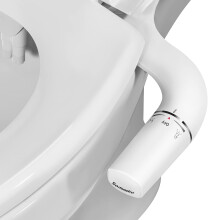 Bidet Attachment for Toilet Left Side,SAMODRA Classic 7.0 Ultra-Slim Bidet with Non-Electric Dual Nozzle,Adjustable Water Pressure,Cold Water,Easy to