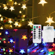 Star String Lights Battery Operated 40ft 80 LEDs Color Changing Fairy Lights with Remote for Indoor and Outdoor Decor