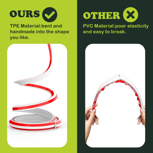 TPE Quadrant Trim 6M Flexible Moulding Wall Corner Edging Strip Self A 2