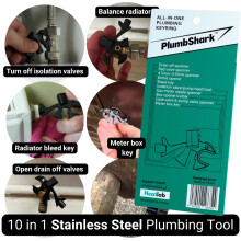 PLUMBSHARK X10 in 1 Plumbing Tools Includes Radiator Bleed Key Gas Me