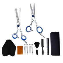 12pcs Hair Cutting Scissors Set with Cape and Brushes, Professional Hairdressing Kit Stainless Steel