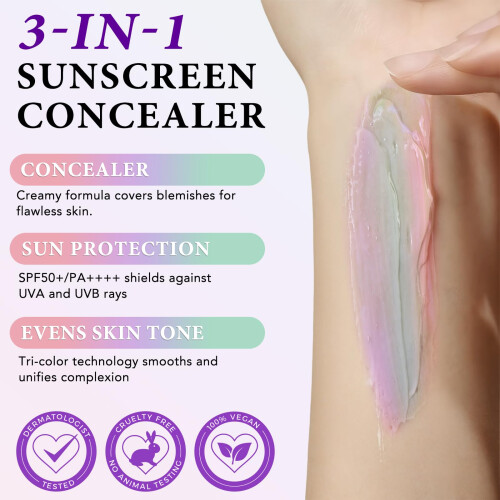 Face Primer SPF50 Sunscreen Waterproof Brightening Moisturizing Makeup Base 1.4oz 1