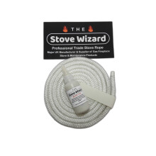 Stove Rope Kit 10mm x 2.5m White | Includes high-temperature adhesive, For replacing stove door rope