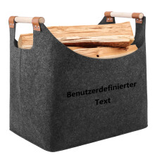 XL Log Baskets felt Bag extra thick felt and reinforced handle | Log Baskets for Wood Burner Indoor & shopping, wood, newspaper or firewood (Custom t