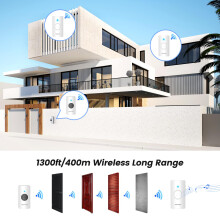 TECKNET Wireless Doorbell Waterproof Doorbell BatteryOperated Cordless