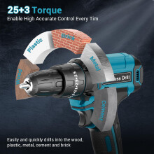 Cordless Drill Driver 21V LEEIKOO Cordless Hammer Drill Set 42Nm Batte
