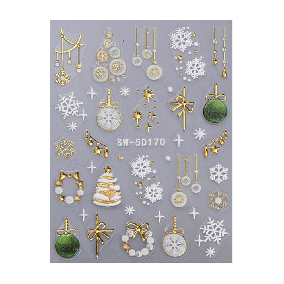 Christmas Nail Stickers with Festive Snowman Design, SelfAdhesive Winter Nail Art Decals for Manicure