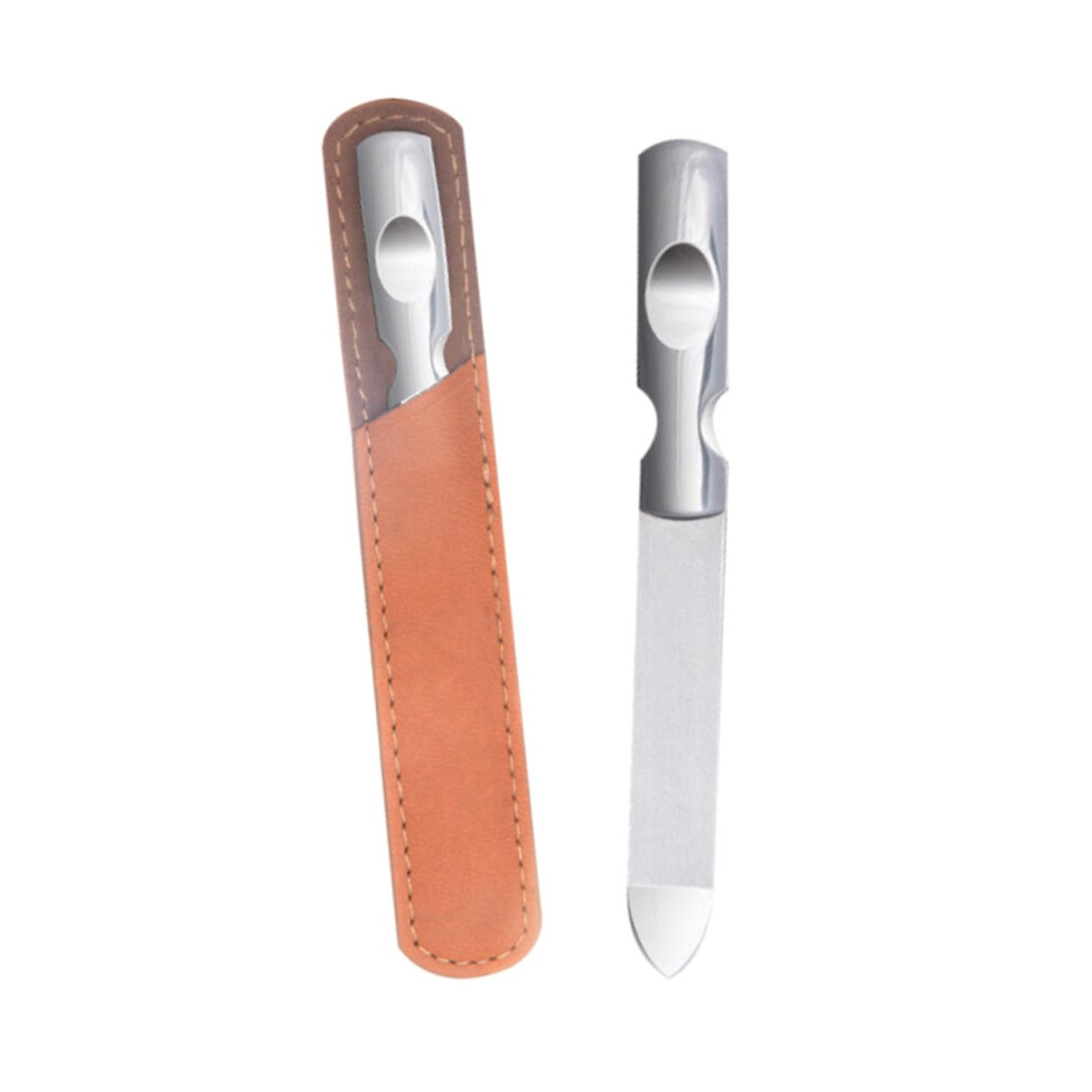 2 Sets Stainless Steel Manicure Nail Files for Gentle Shaping Fingernails Toenails with Bags