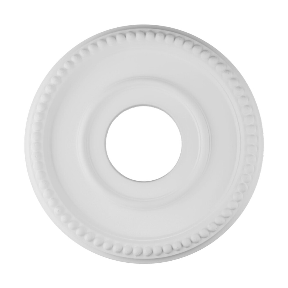 Round Ceiling Medallion 12.4 Inch White Pu Decorative Plate For Chandeliers And Light Fixtures 9113335755826