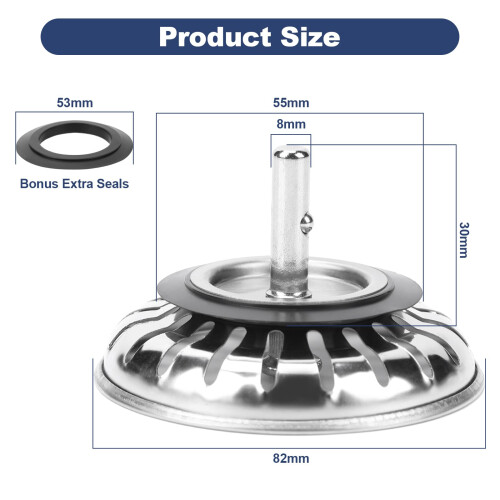 82mm Kitchen Sink Drainer Plug | Sink Strainer | S 1