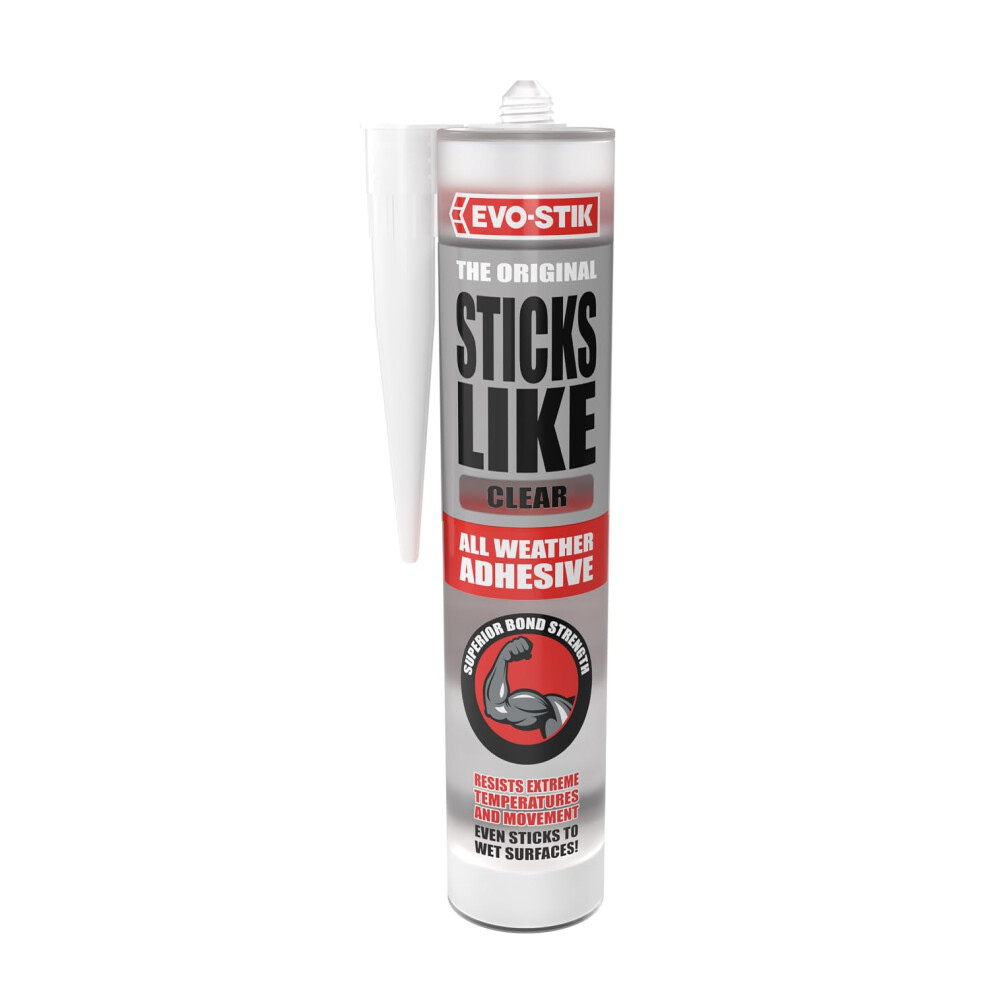 Evo-Stik Sticks Like Adhesive Clear - 290Ml - All Weather - Extreme Temperature & Movement Resistant 5051226894497