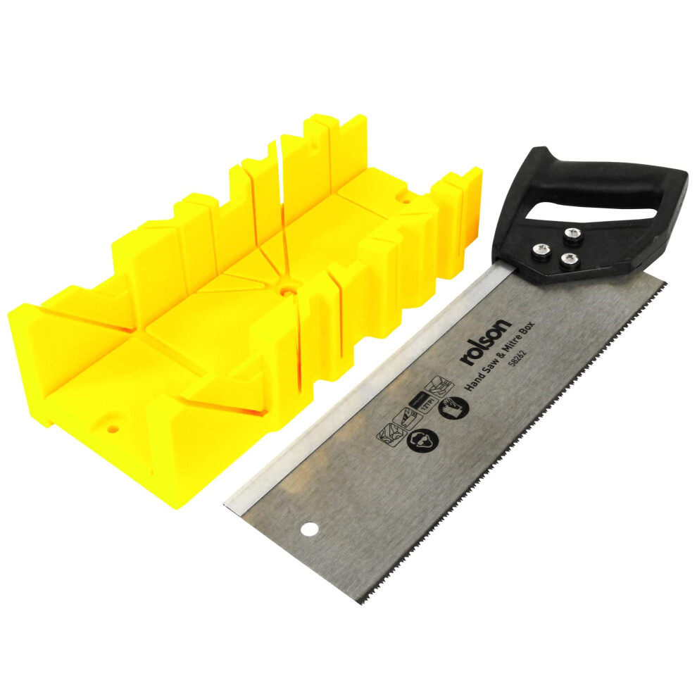 Rolson 58262 Tenon Saw & Plastic Mitre Box, Black