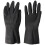 Polyco 516 Maxima Heavy Duty Flock Lined Natural Rubber Gloves - Large - 1 Pair, Black 1