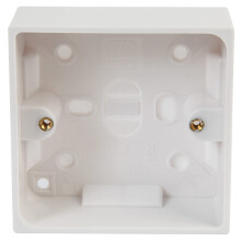 PRO ELEC 1-Gang White Surface Mount Pattress Box, 32mm Depth | BS5733 Compliant Network Box – PELB1495