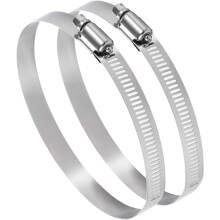 100mm Pack of 2 Adjustable from 90-110mm Stainless Steel Pipe Clamp Secure Hose Clip Inline Duct Extractor Fan Connector Cooker Hood