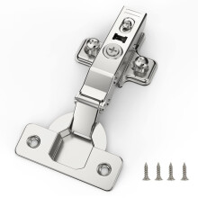 Furniware 10 pcs Soft Close Cabinet Hinge,110 Degree Full Overlay Kitchen Door Hinge,35mm Concealed Kitchen Cabinet Hinges Cabinet Door Plate with