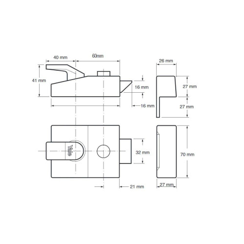 Yale Yale P89DMGPB60 Deadlocking Nightlatch Automatic Deadlock Dark Metalli 2