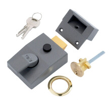 Yale P-89-DMG-PB-60 Deadlocking Nightlatch, Automatic Deadlock, Dark Metallic Fi
