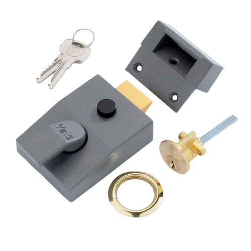Yale Yale P-89-DMG-PB-60 Deadlocking Nightlatch, Automatic Deadlock, Dark Metallic Fi
