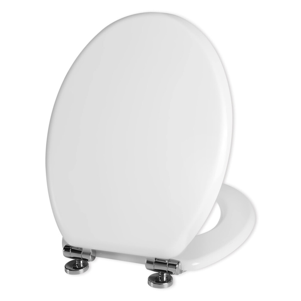 Angel Shield Wooden Toilet Seat With Adjustable Soft Close Hinges Antibacterial 5005467075061