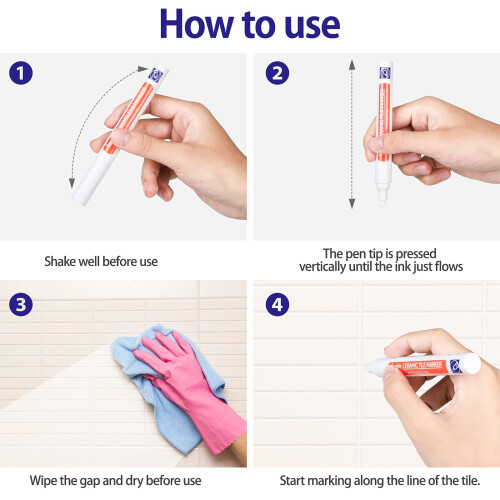 DONQL 6Pcs Grout Pen, White Tile Pen with Replacement Nib Tips 2