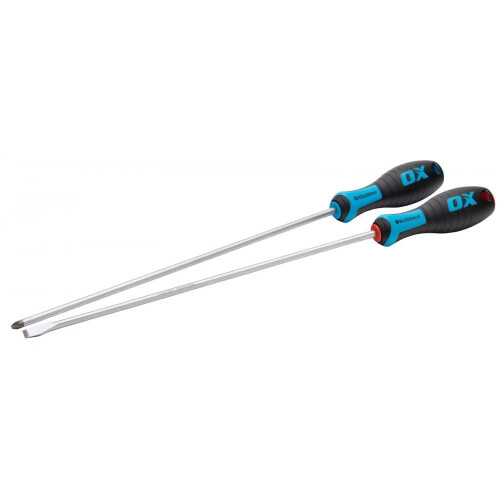 OX OX Tools Pro 300mm Extra Long Screwdriver Set – PZ2 & Slotted 2pc