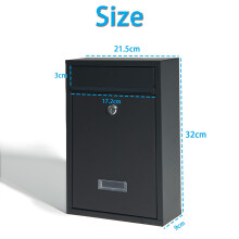 Post Boxes Wall Mounted Waterproof Steel Mail Box with 2 Keys Lockable