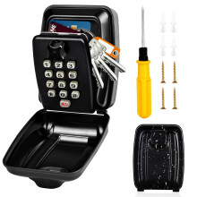 Key Safe Wall Mounted Police Approved,Key Lock Box Outdoor,Large Key Lock Box with Resettable 12-Digit Code Key Safe Box with Weatherproof Cover for