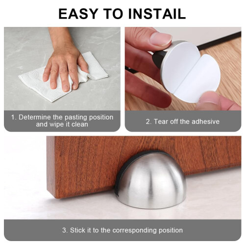 flintronic Floor Door Stoppers, 4PCS Stainless Ste 2