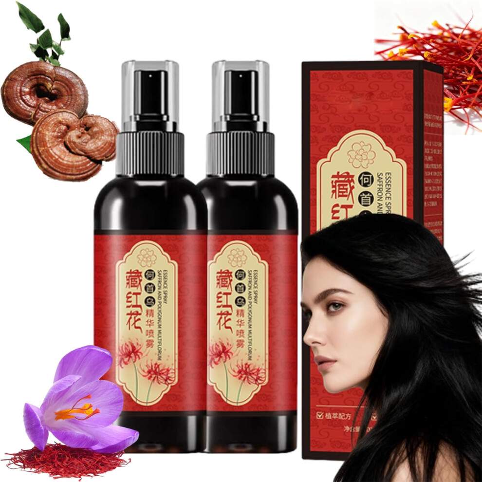 Herbal Hair Blackening Spray with Saffron Essence for Deep Hydration and Frizz Smoothness