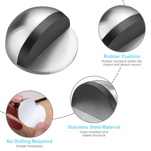 flintronic Floor Door Stoppers, 4PCS Stainless Ste 1
