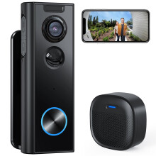XTU Wireless Video Doorbell No Subscription-2K HD Security Doorbell Camera Wireless-Local/Cloud Storage with Multi-angle Bracket, 2.4GHz Wi-Fi, Works