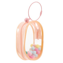 Clear Doll Display Bag with Keychain, PVC Transparent Figure Carrying Case for Mini Dolls and Travel