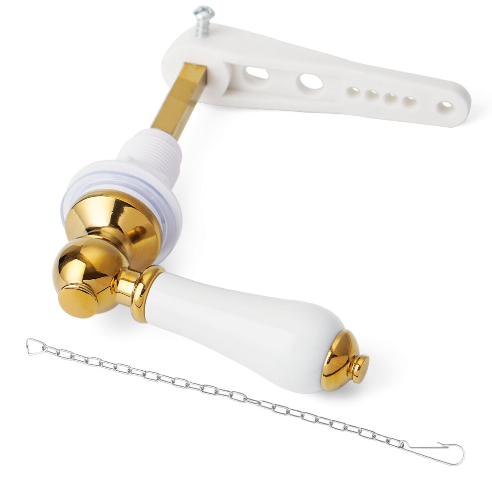 Weielt Ceramic Toilet Flush Handle Eeplacement Kit Zinc Alloy Metal Toilet Handl 5007640766469