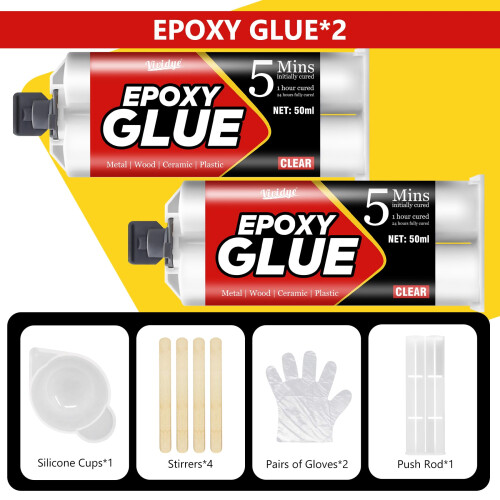 5 Minute Epoxy Glue 100ml Universal Clear Epoxy Adhesive for Metal Pla