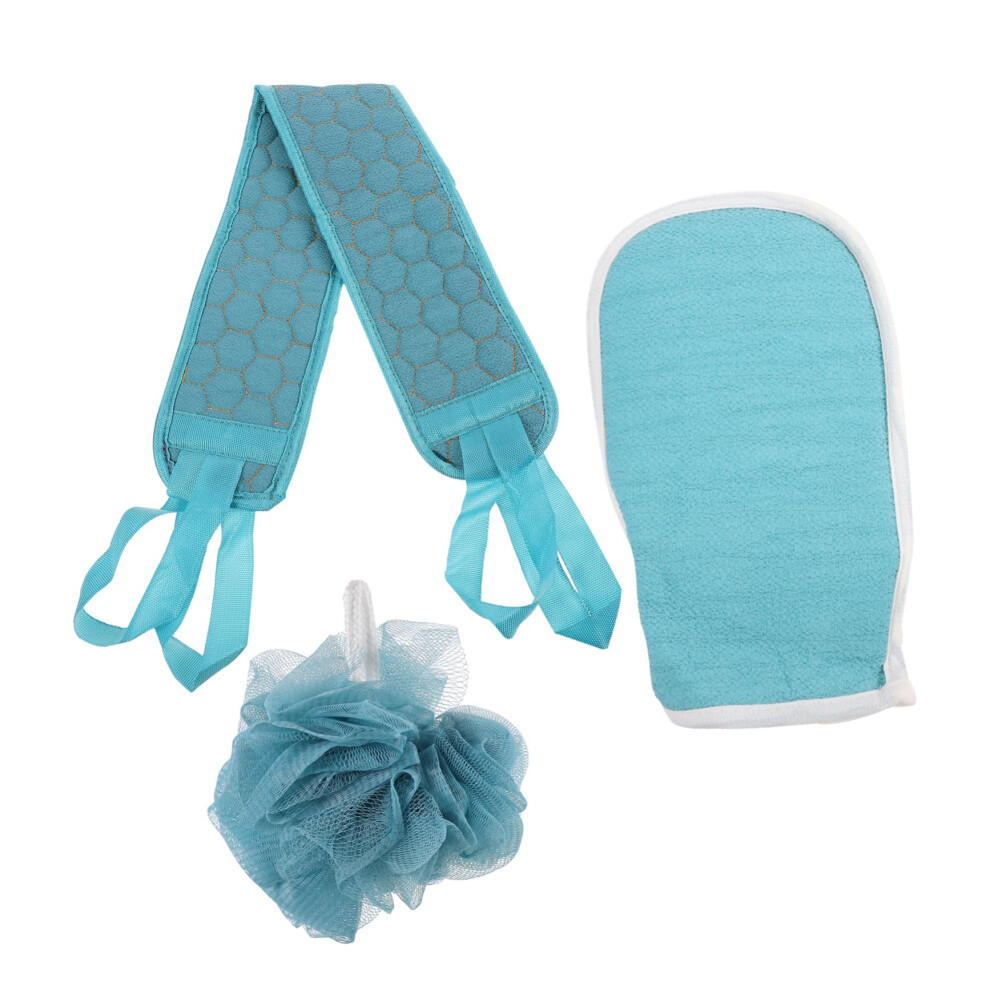 Back Scrubber for Shower with Sponge and Cloth, Long Exfoliating Bath Towel for Gentle Skin Care