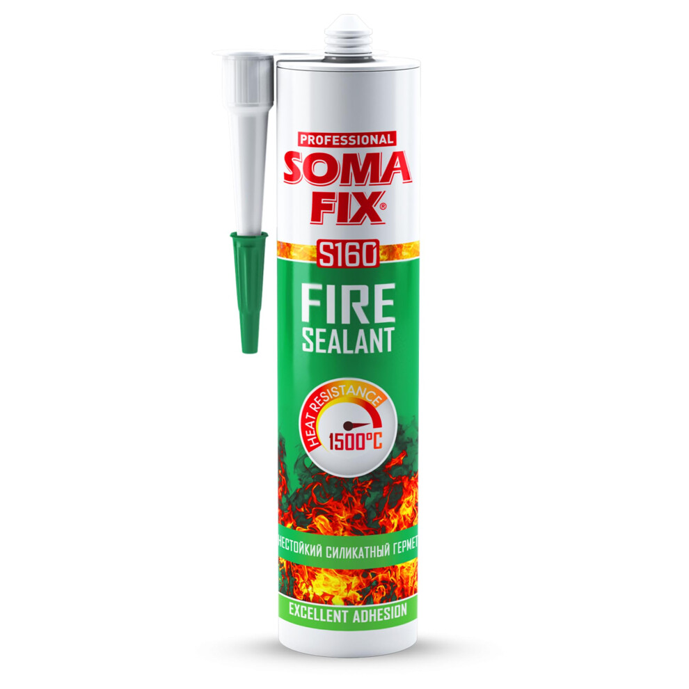 Fire Cement - Ready Mixed 1500C Heat Resistant Filler, Black Fire Sealant For Fireplace, Stove, Boiler, Wood Burner, Chimney, Grills, Furnace - 310Ml 5051226660979