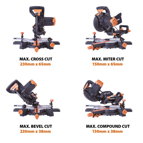 Evolution Power Tools R210SMS Sliding Mitre Saw With MultiMaterial Cut 2